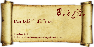 Bartó Áron névjegykártya