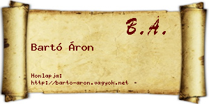 Bartó Áron névjegykártya