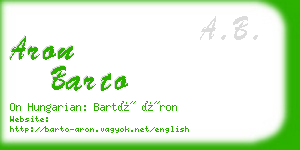 aron barto business card